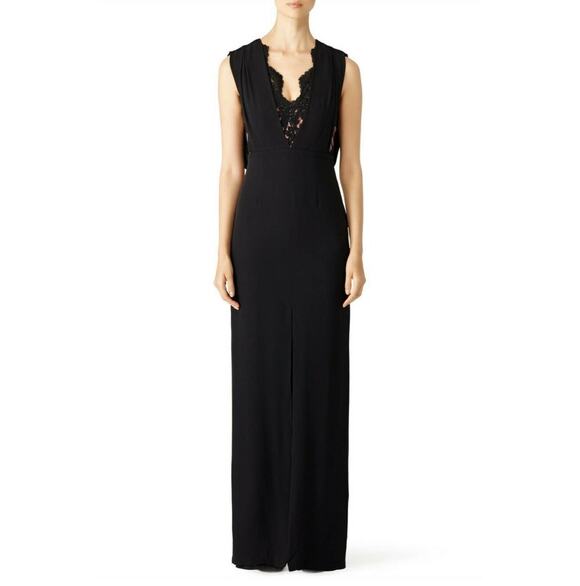 Raoul Dresses & Skirts - Raoul Lana Scallop Black Lace Overlay Maxi Dress Size 2